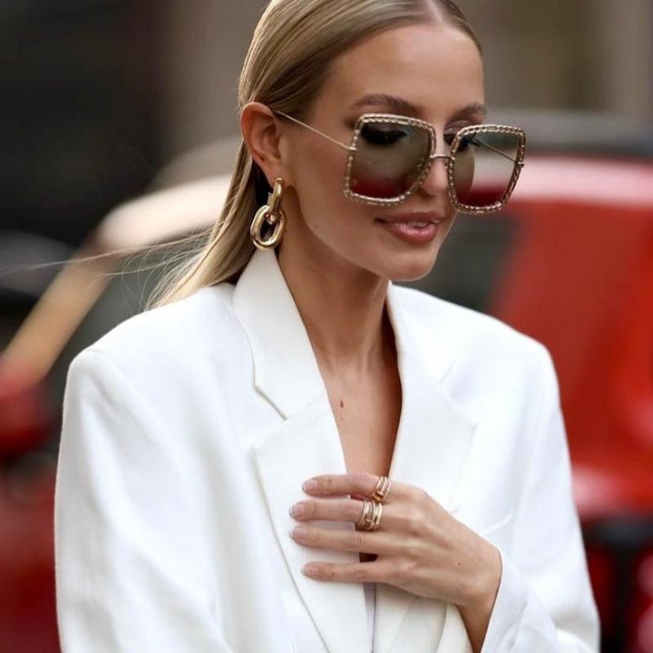 Gucci GG1033S Chain Necklace Oversized Square Sunglasses