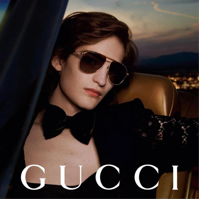 Gucci GG1220S Gold Aviator Sunglasses