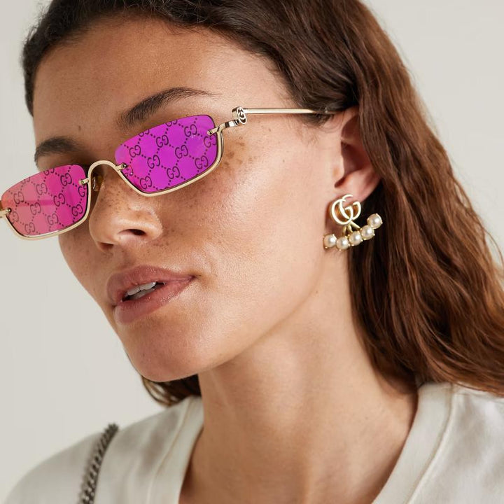 Gucci GG1278S Rimless Sunglasses in Pink Monogram
