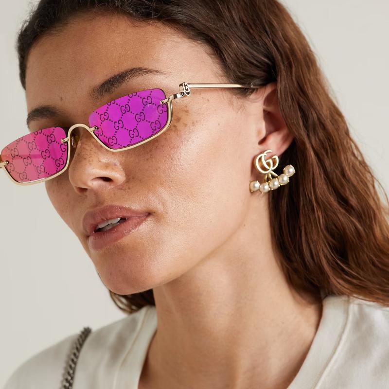 Gafas de sol sin montura Gucci GG1278S con monograma rosa