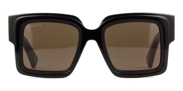 Gucci black square sunglasses, thick frame and dark lenses