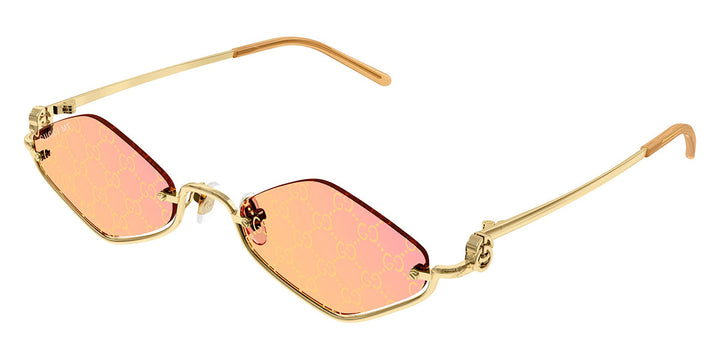 Gucci GG1604S Half Rim Sunglasses in Orange Logo Lens