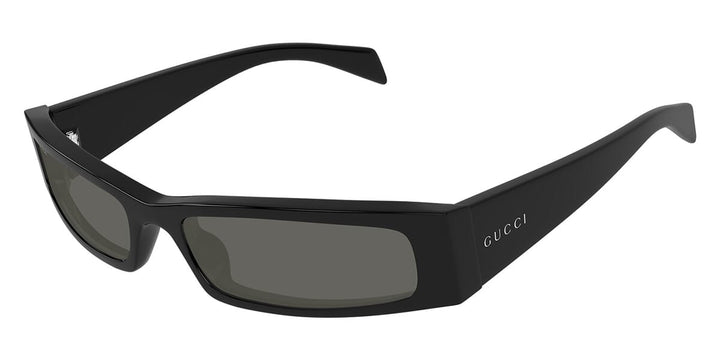 Gucci GG1368S Gafas de sol plateadas y negras con media montura de cristal
