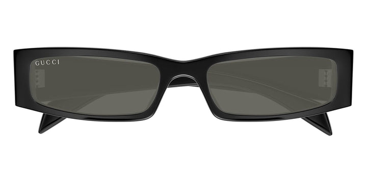 Gucci GG1368S Gafas de sol plateadas y negras con media montura de cristal