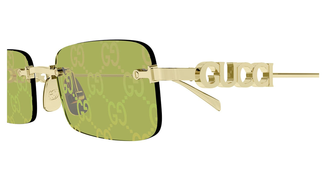 Gucci GG1808S Rimless Sunglasses in Green Monogram Logo