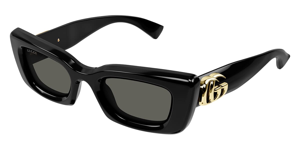 Gucci GG1827S Thick Rim Cat Eye Sunglasses in Black – Designer
