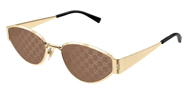 Gucci GG1853S Gold Monogram Logo Cat Eye Sunglasses