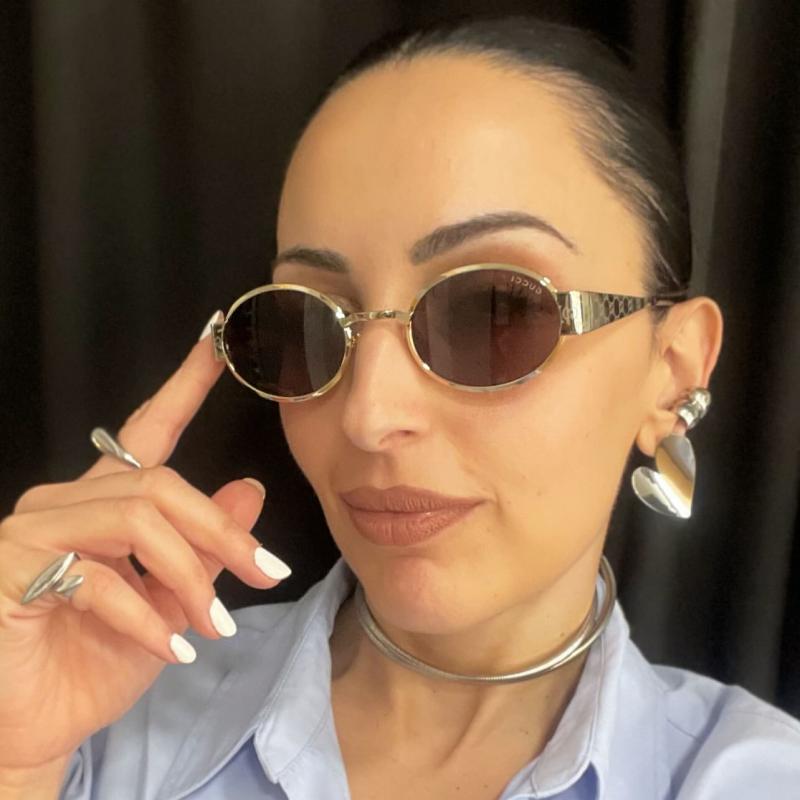 Gafas de sol con montura gruesa en marrón Gucci GG1338SK