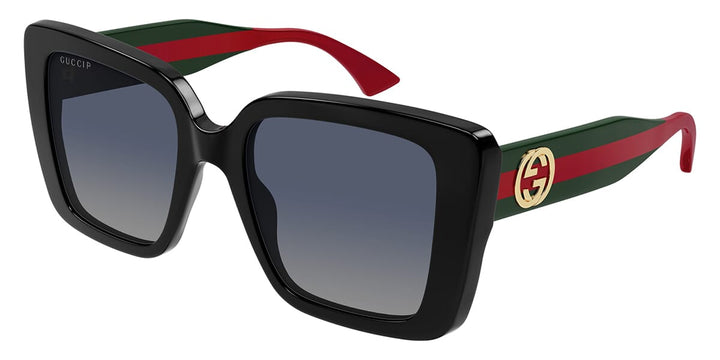 Gucci GG1861S Oversized Sunglasses in Black Green/Red