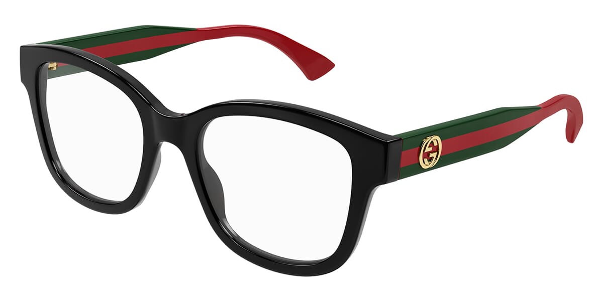 Gucci GG1863O Square Frames in Black Striped Temple – Designer