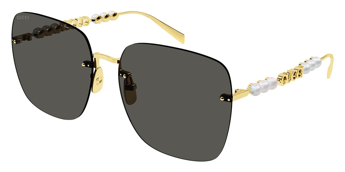 Gucci GG1923SA Grey Rimless Square Pearl Sunglasses – Designer