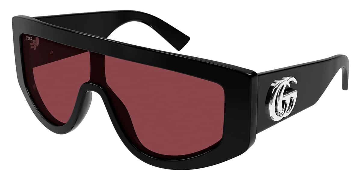 Gucci GG1950S Black Red Oversized Shield | Designer Daydream