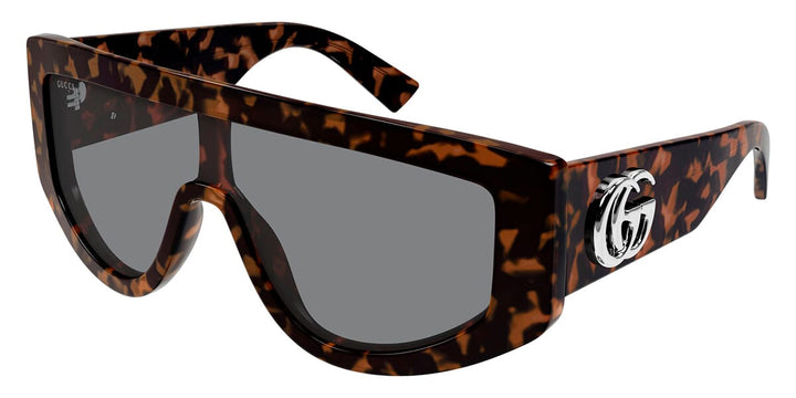 Gucci GG1950S Havana Brown Oversized Shield Sunglasses