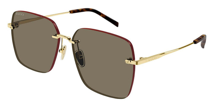 Gucci GG1955SA Gold Brown Square Sunglasses