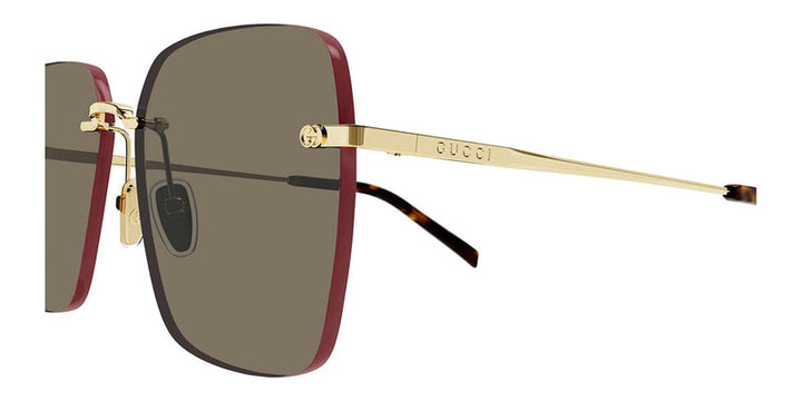 Gucci GG1955SA Gold Brown Square Sunglasses