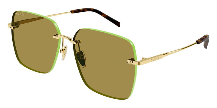 Gucci GG1955SA Gold Green Square Sunglasses