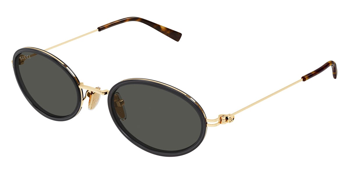 Gucci GG1980S Oval Sunglasses in Black | Designer Daydream