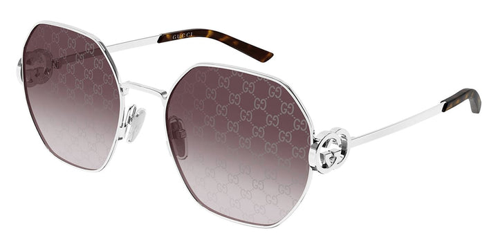 Gucci GG2046S Oversized Sunglasses in Silver Monogram Logo