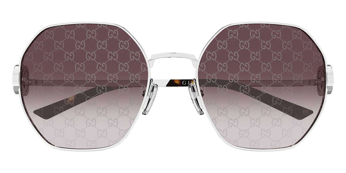 Gucci GG2046S Oversized Sunglasses in Silver | Designer Daydream