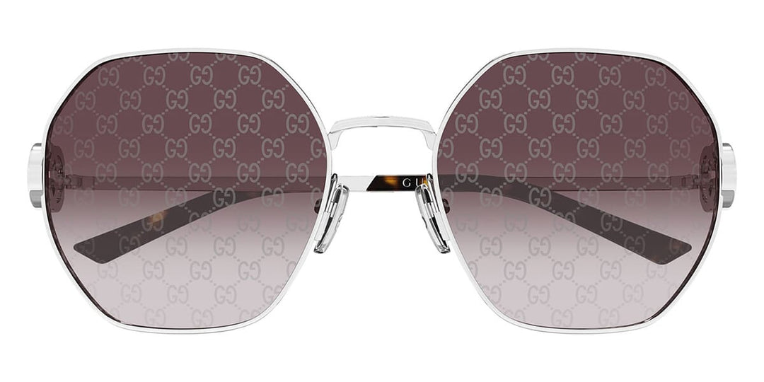 Gucci GG2046S Oversized Sunglasses in Silver Monogram Logo