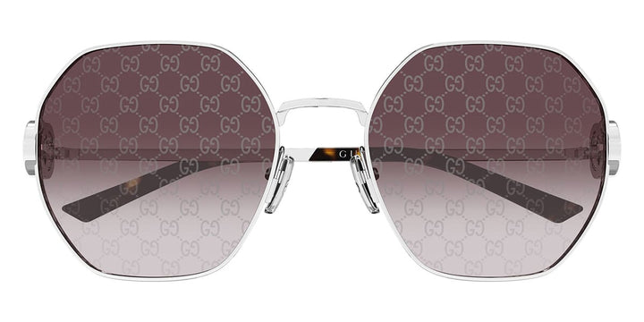 Gucci GG2046S Oversized Sunglasses in Silver Monogram Logo