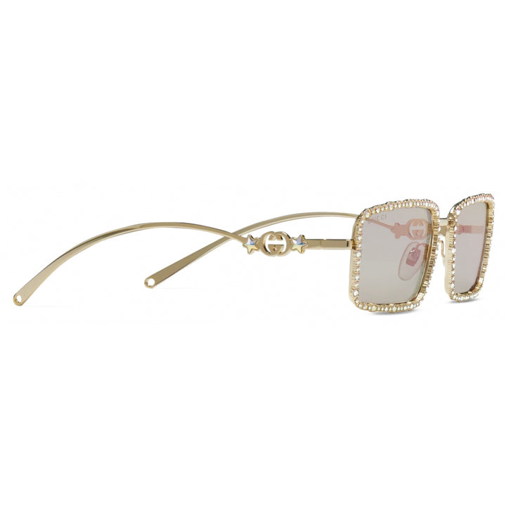 Gucci GG1568S Chain Sunglasses in Gold Crystal