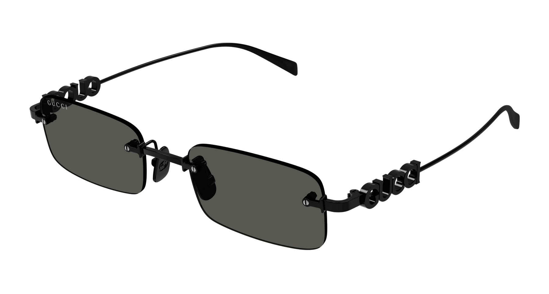 Gucci GG1808S Rimless Sunglasses in Black | Designer Daydream Gucci GG1808S Rimless Sunglasses in Black | Designer Daydream