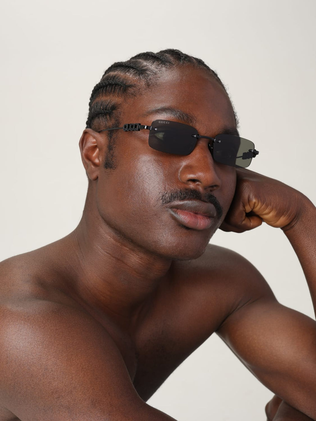 Gucci GG1808S Rimless Sunglasses in Black