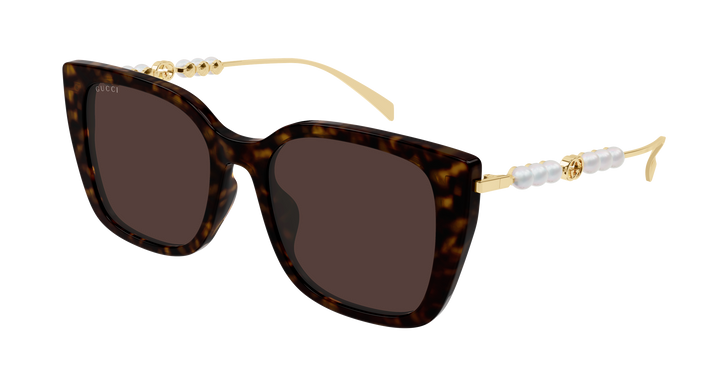 Gucci GG1257S Gafas de sol redondeadas con lentes marrones y rojos