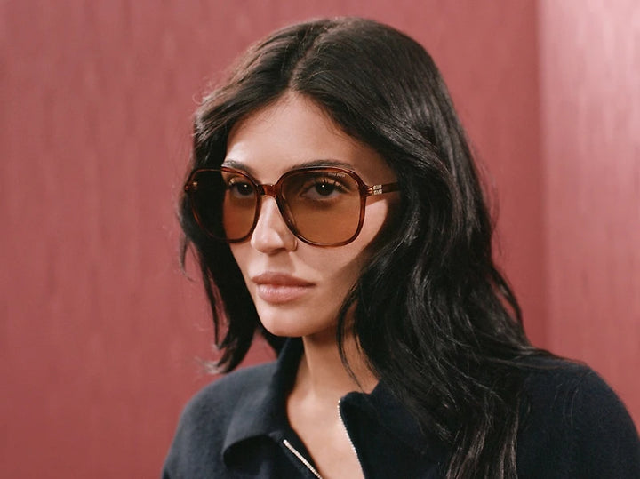 Miu Miu MU B01S Oversized Havana Sunglasses