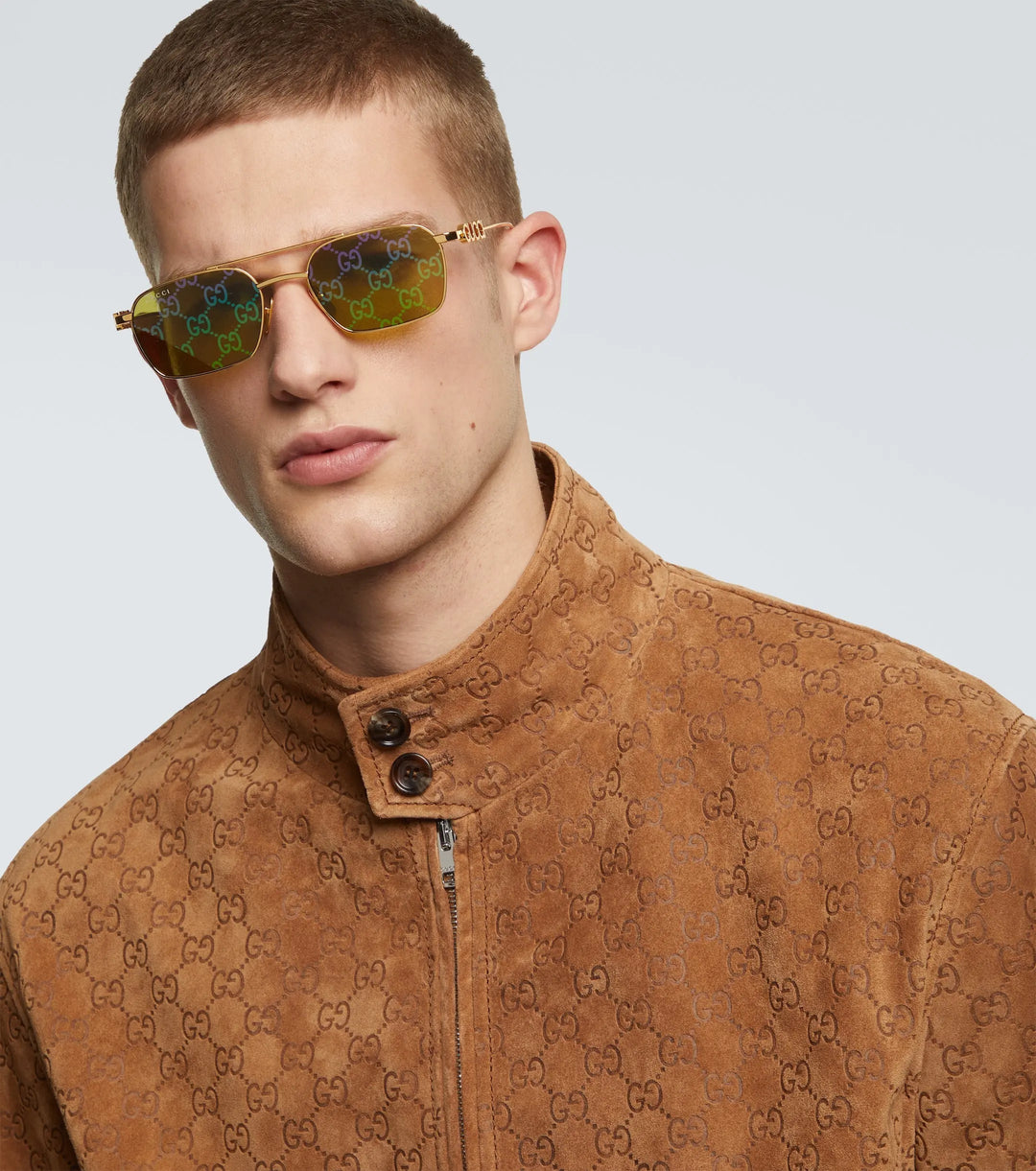 Gafas de sol con montura gruesa en marrón Gucci GG1338SK