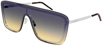 Saint Laurent Mask SL364 Gafas de sol con parte superior plana en marrón degradado