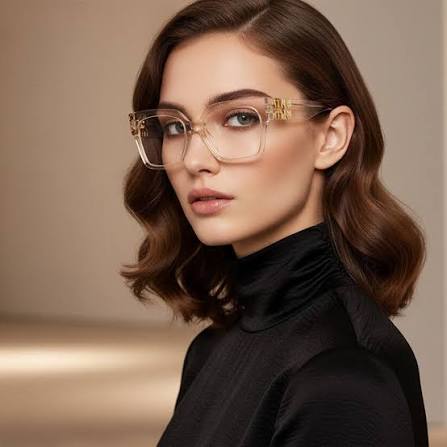Miu Miu MU04UV Sand Beige Thick Square Frames
