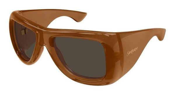 Saint Laurent SL902 brown Howl cat-eye sunglasses with dark lenses and curved top corners.