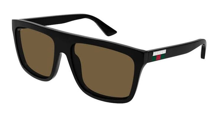 Gucci GG0748S Unisex Rectangular Sunglasses in Black Brown
