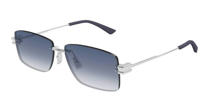 Bottega Veneta BV1126S Rimless Sunglasses in Silver Blue