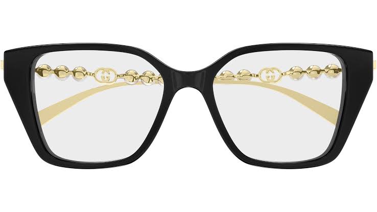 Gucci GG1969O Cat Eye Pearl Frames in Black Gold