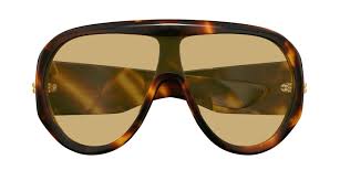 Bottega Veneta BV1345S Oversized Mask Sunglasses in Havana