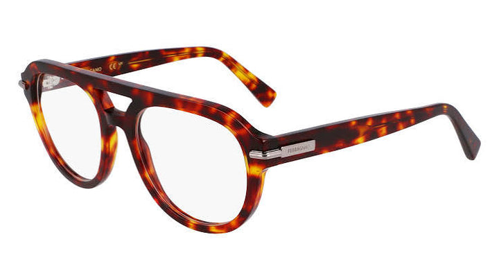 Salvatore Ferragamo SF3016 Havana Pilot Eyeglasses Frames