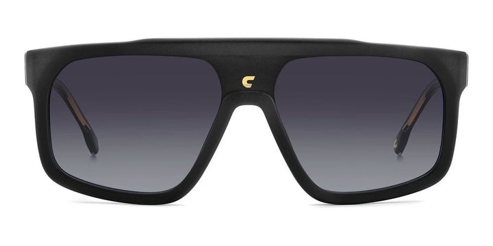 Front view of black Carrera mask sunglasses with oversized gradient lenses