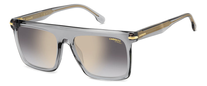 Carrera 359/S sunglasses in three-quarter view, showing transparent gray temples and gradient lenses