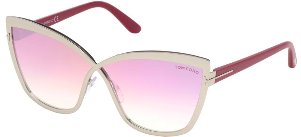 FT0715 Sandrine Cat Eye Sunglasses in Silver Pink