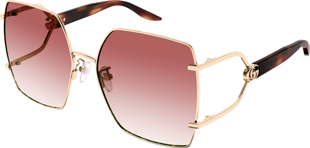 Gucci GG1564SA Oversized Sunglasses in Gold Pink