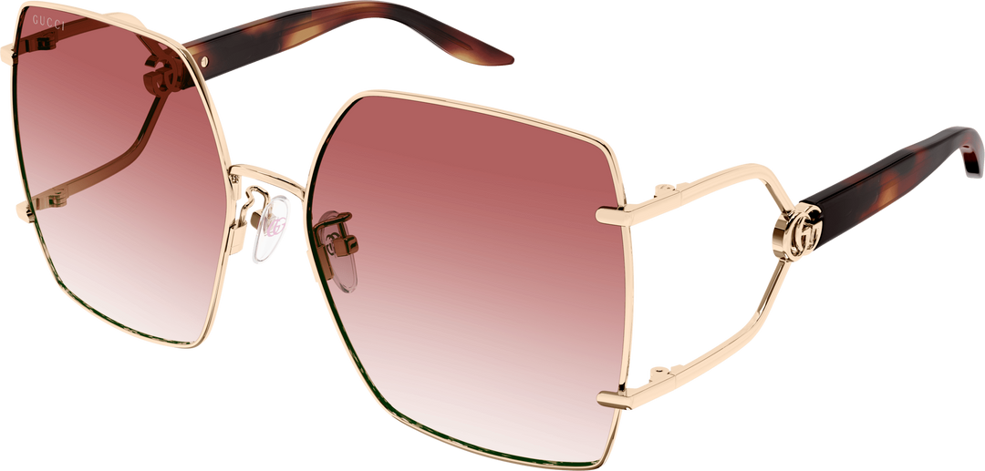 Gucci GG1564SA Oversized Sunglasses in Gold Pink Designer Daydream