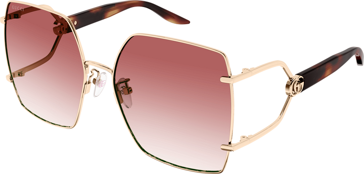 Gucci GG1564SA Oversized Sunglasses in Gold Pink