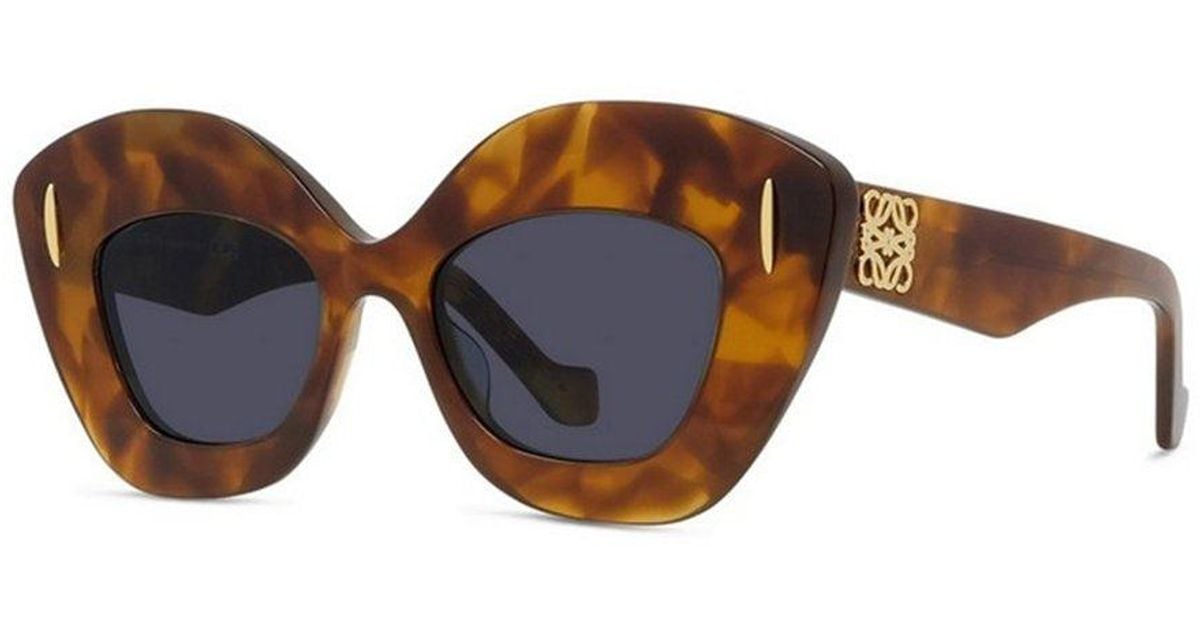 ローイング　バーティカルロウ Loewe LW40127I Anagram Sunglasses in Havana Brown – Designer Daydream