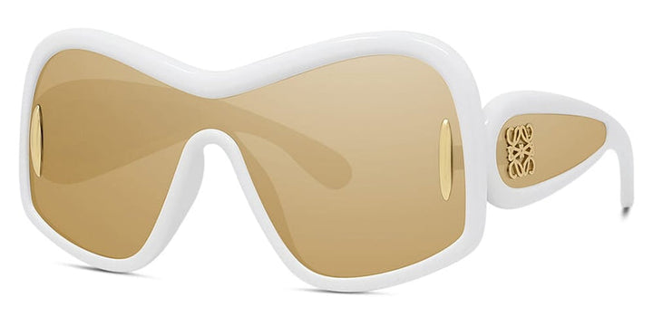 Loewe LW40131I Wave Mask Sunglasses in White Gold Mirror