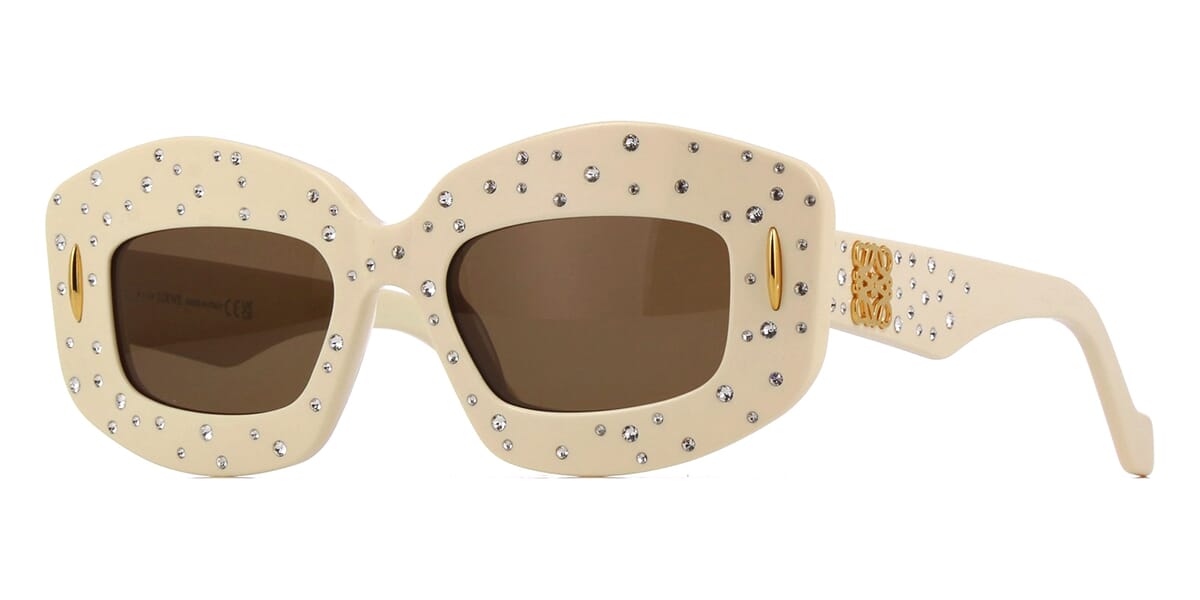 Loewe LW4114IS Anagram Sunglasses in Ivory Crystal – Designer Daydream