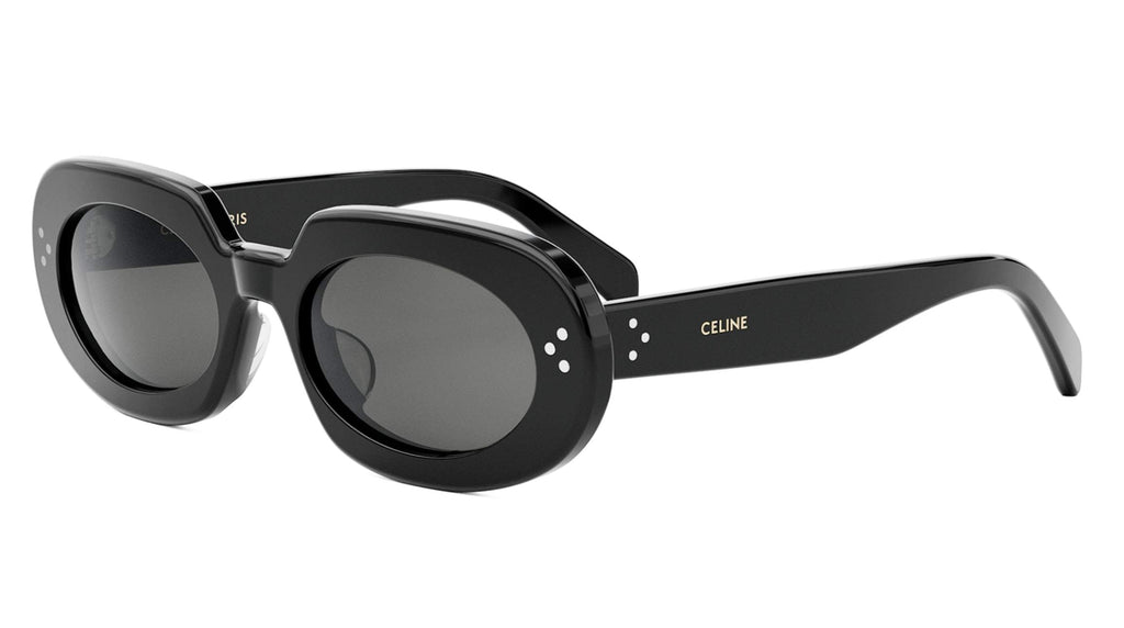 o407 チャンピオン オブ　スラ―ネッシュ Celine CL40276U Bold 3 Dots Black Oval Sunglasses – Designer Daydream