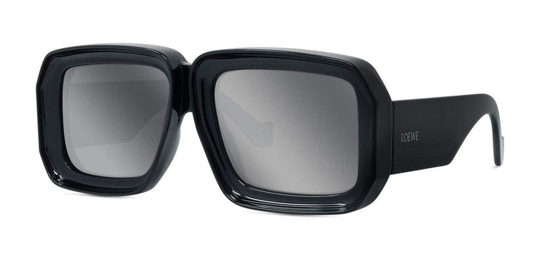 Loewe black oversized square sunglasses with gray tinted lenses